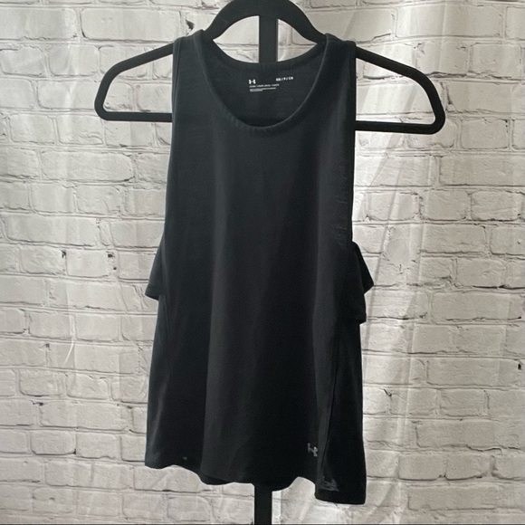 Under Armour Logo Back Black Cut Out Tank Size Small - Picture 1 of 3
